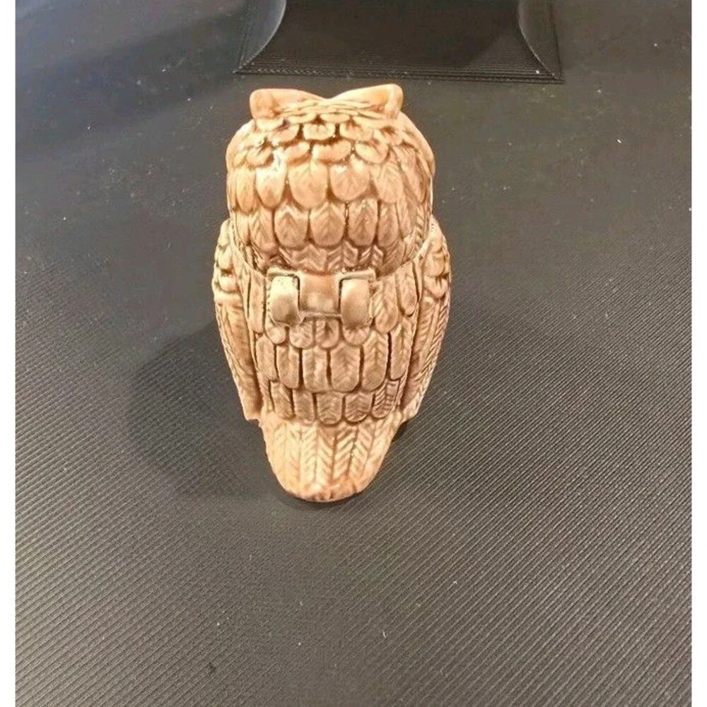 Vintage Liz Claiborne Villager Owl Keepsake Trinket Box Rhinestone Eyes